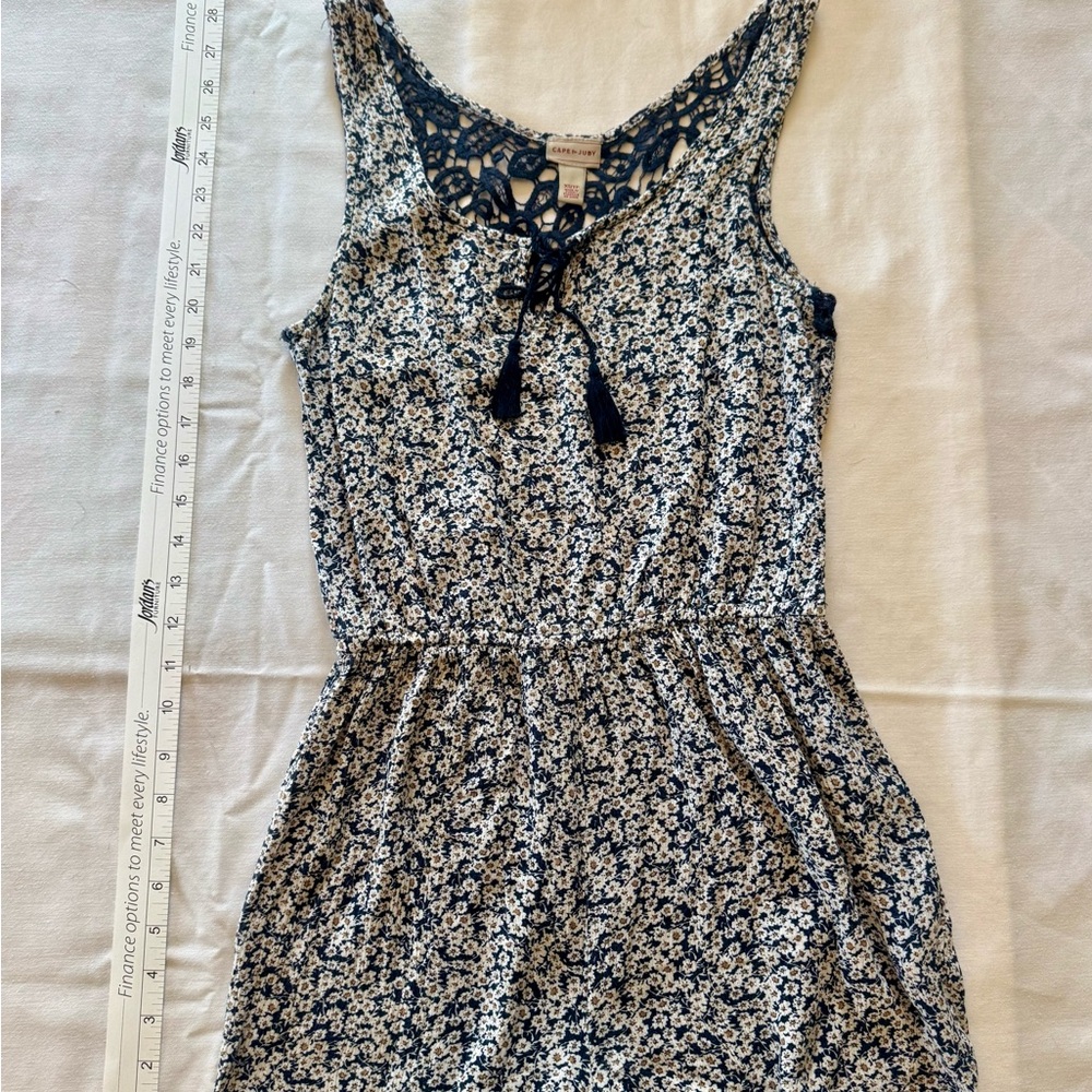 Floral Sleeveless Romper with Lace Back Detail